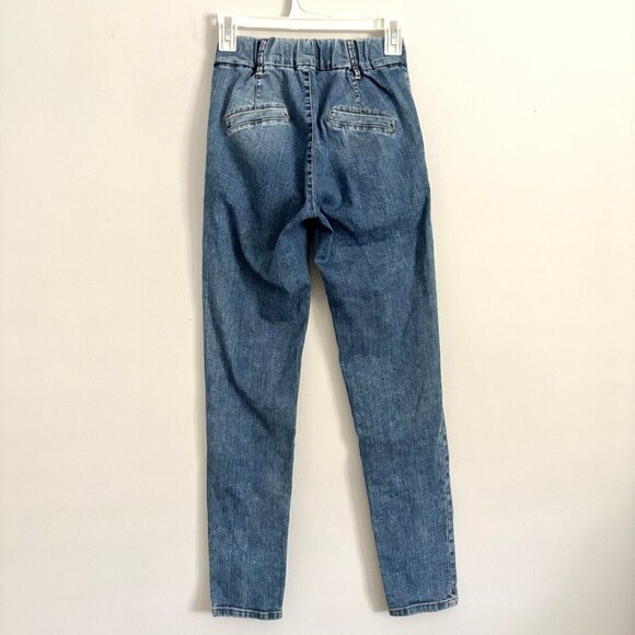 Bevy Flog Ronit Denim Blue Jean Pull-On Pants Button Fly Women’s Size 24 - Picture 6 of 9